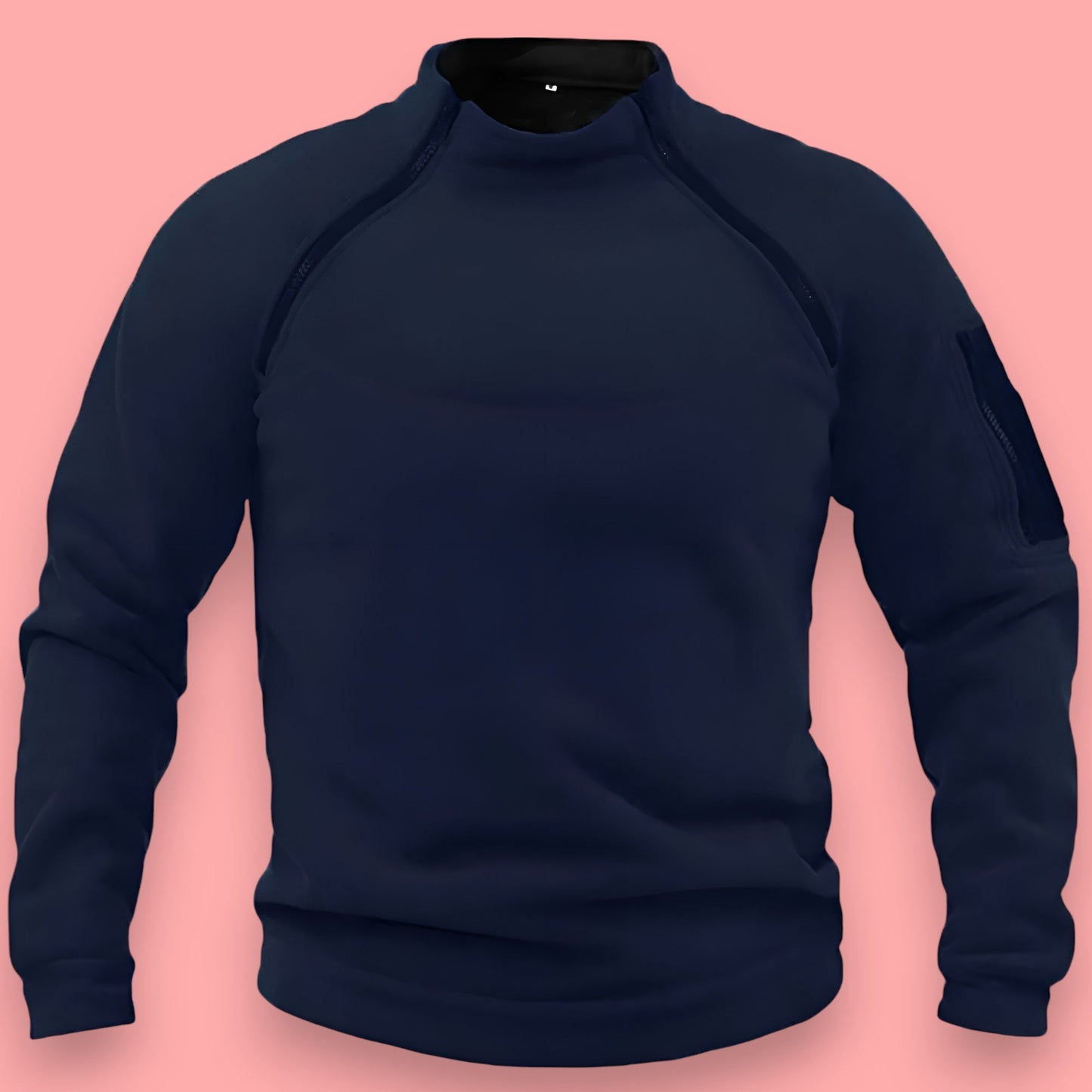 Kyler - Militær pullover med lynlås til mænd