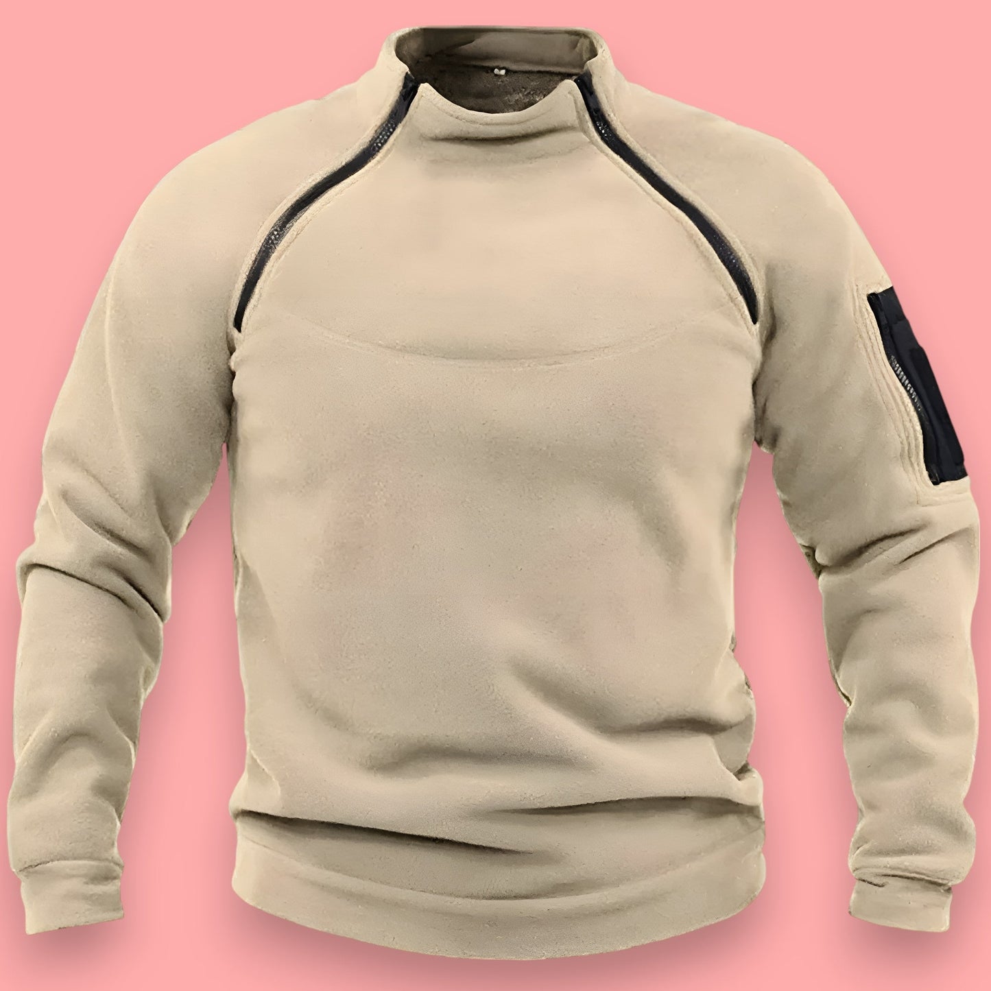 Kyler - Militær pullover med lynlås til mænd