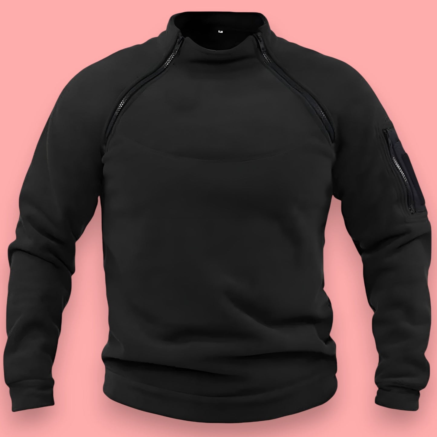 Kyler - Militær pullover med lynlås til mænd