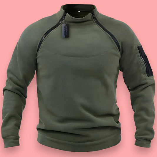 Kyler - Militær pullover med lynlås til mænd