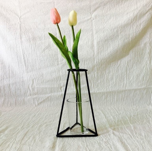 Variant image for Minimalistisk Jern Vase til Blomsterarrangementer – 30 cm Høj, Sort Dekoration til Hjemmet-8