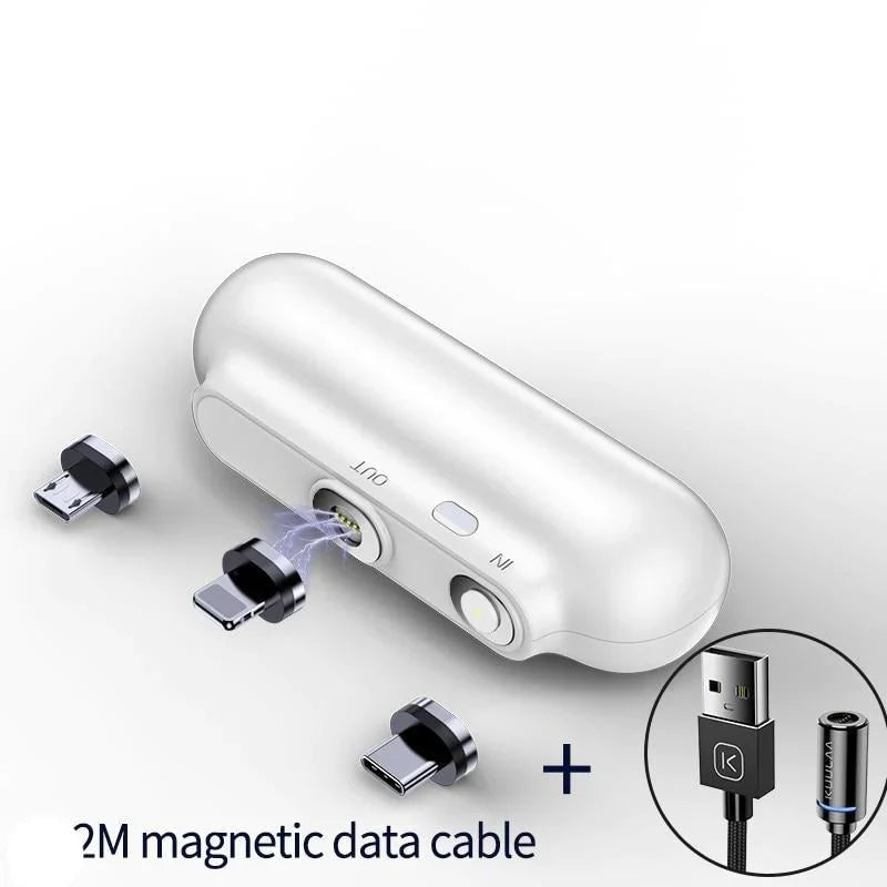 Variant image for Bærbar Magnetisk Powerbank 2600mAh med USB-C, Micro USB og iOS Kompatibilitet – Letvægts Oplader til Rejser-2