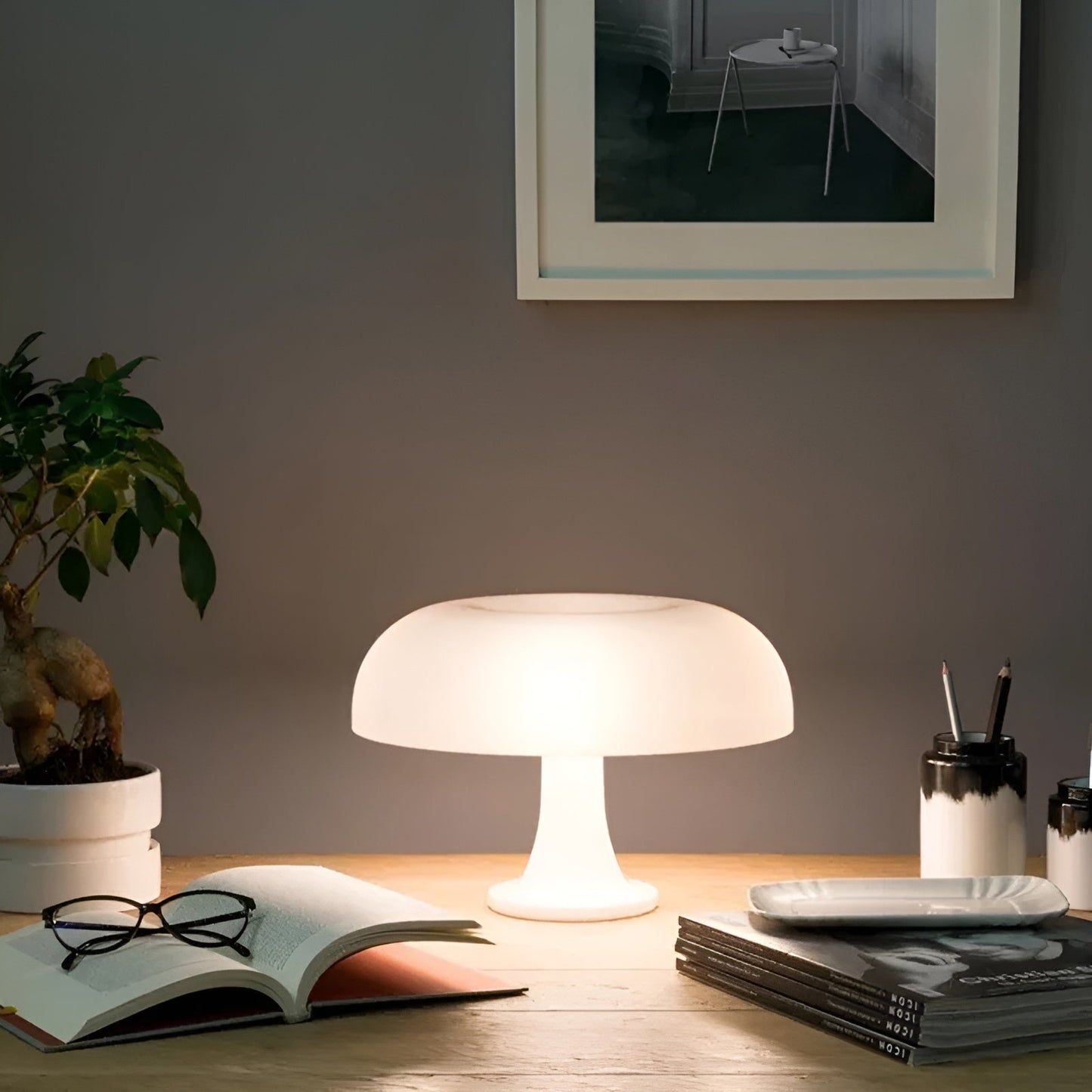 RetroGlow - Minimalistisk LED-svampe-bordlampe | Moderne LED-teknologi