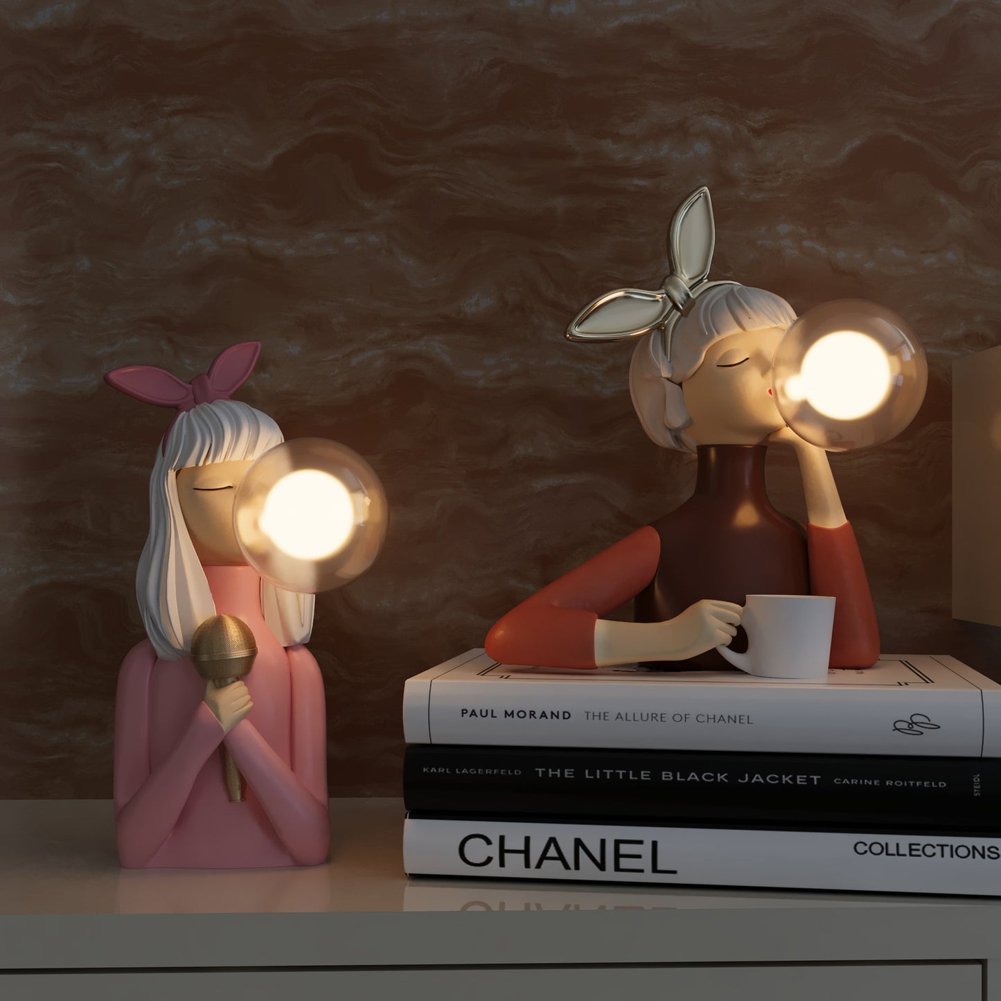 ArtCraft - Bubble Girl natlampe bordlampe i resin
