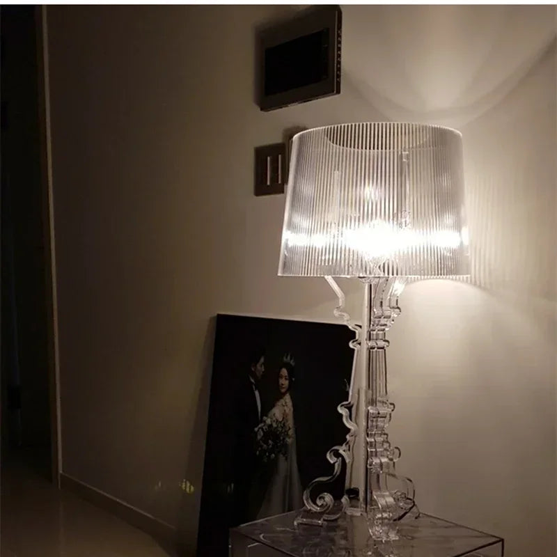 Bordlampe med Justerbar Højde – Elegant Akryl Design til Læsning og Stemningsbelysning-4