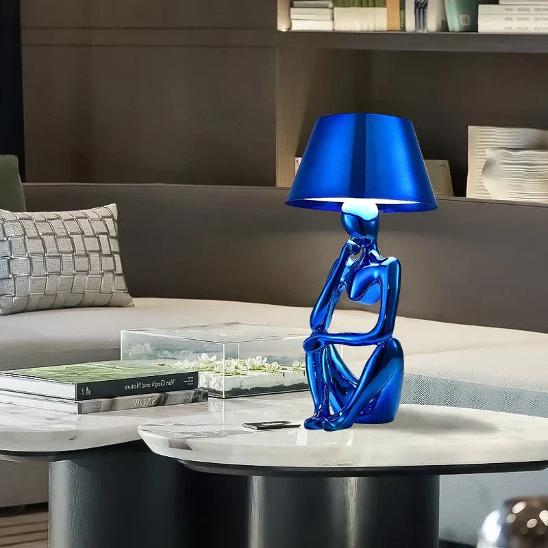 Designer Bordlampe i Metal og Glas – 50 cm Høj med Optimal Lysfordeling til Stue og Kontor-5