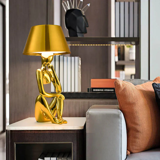 Designer Bordlampe i Metal og Glas – 50 cm Høj med Optimal Lysfordeling til Stue og Kontor-1