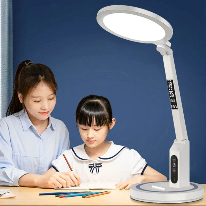 TimeGlow - Multifunktionel skrivebordslampe med indbygget ur