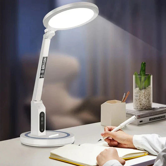 TimeGlow - Multifunktionel skrivebordslampe med indbygget ur