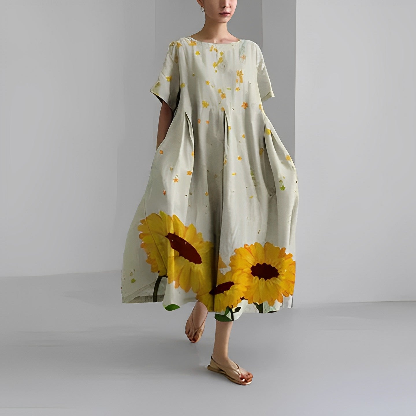 Aurelia - Boho Vid Blomstret Kjole