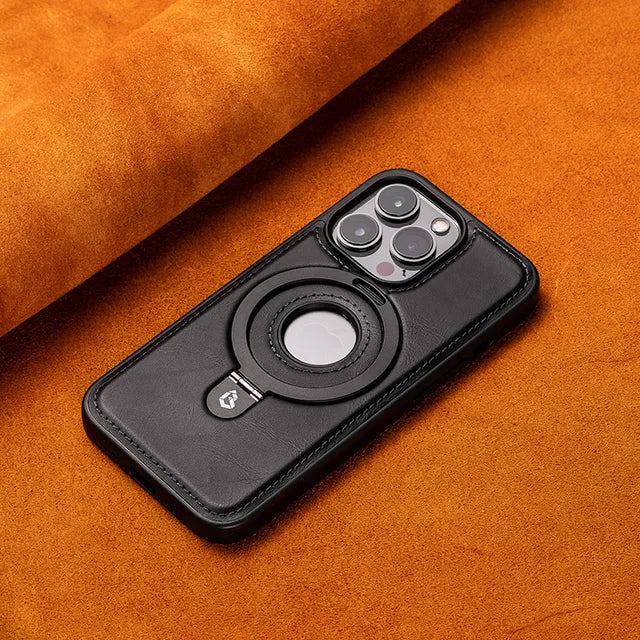 LuxoShield - Magnetisk iPhone-etui med usynligt ringstativ