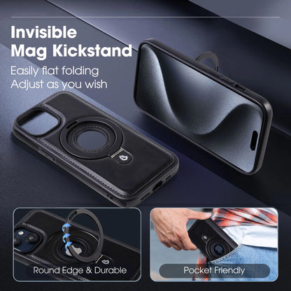 LuxoShield - Magnetisk iPhone-etui med usynligt ringstativ