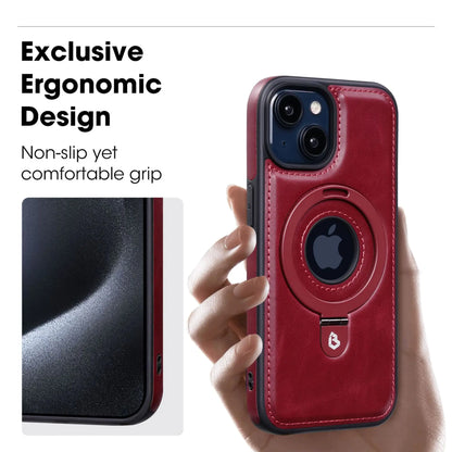 LuxoShield - Magnetisk iPhone-etui med usynligt ringstativ