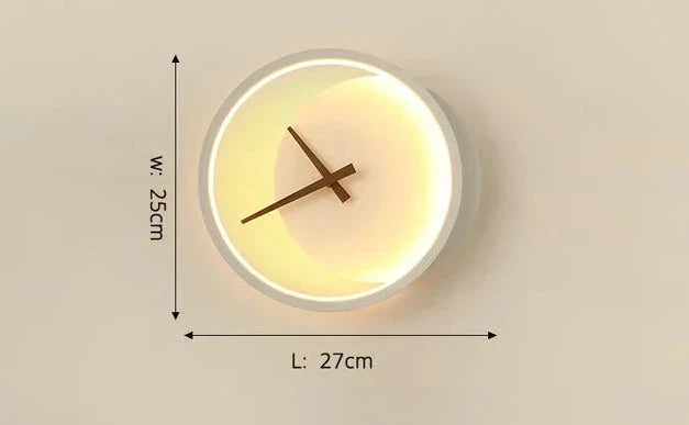 Moderne LED-væglampe med Ur – Minimalistisk Design, Varmt Lys til Soveværelse og Stue-5