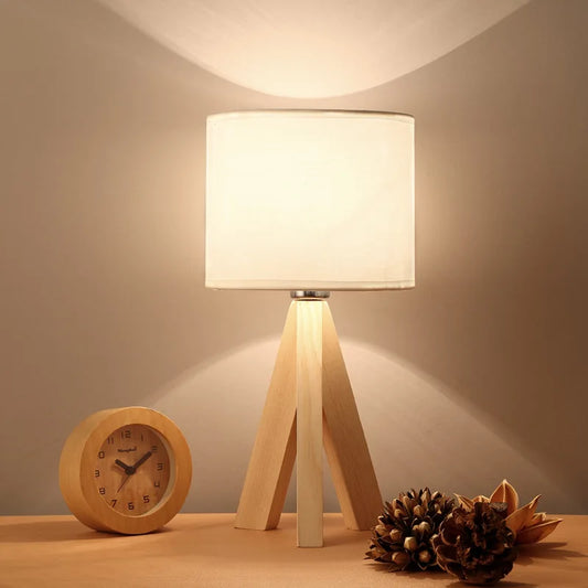 LumoraWood - Wood Opaline bordlampe | Stilfuld og naturlig atmosfære