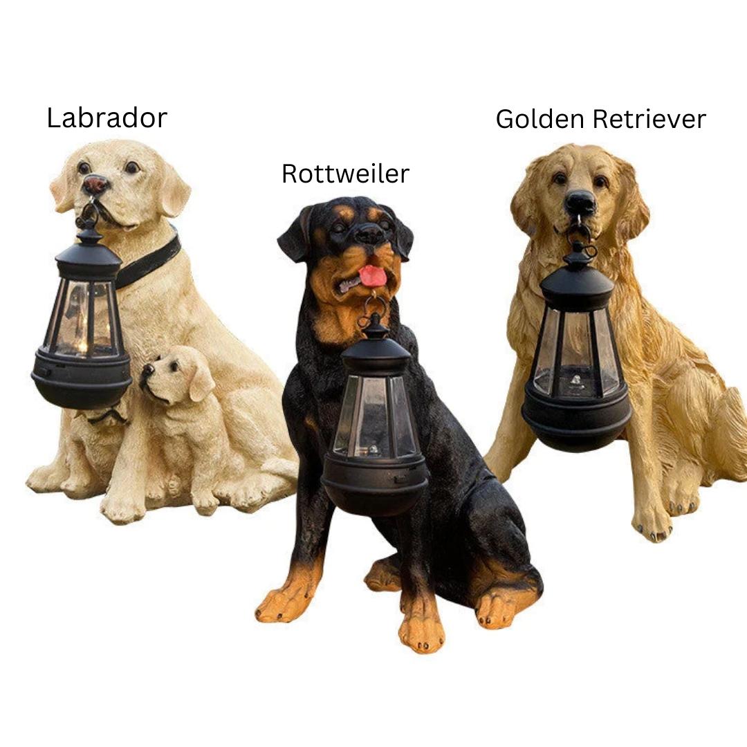 LumiPup - Solcelledrevet hundestatue med LED-lys
