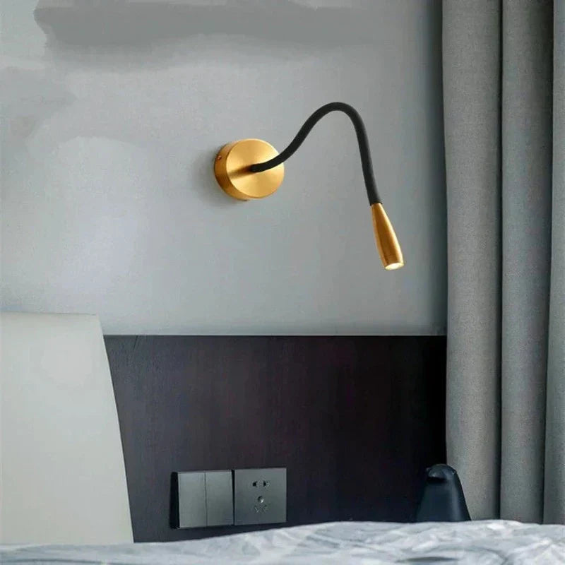 LuxaBeam - Moderne LED-væglampe med justerbar, fleksibel arm til stue og soveværelse