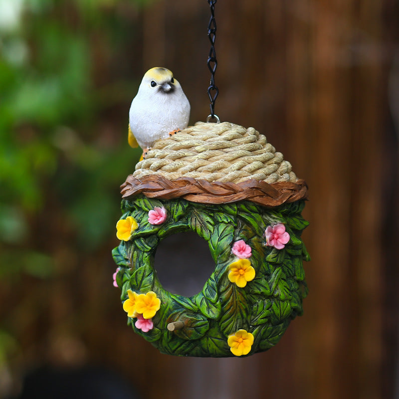 Rustikt Vogelnest i Harz med Elegant Design – Vejrbestandigt, 14,4 cm x 16,5 cm, Ideelt til Haveindretning-3