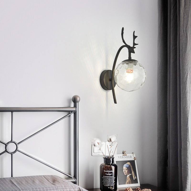 Rund LED Væglampe i Guld og Sort - Elegante Metal og Glas Væglamper til Stue og Soveværelse-5