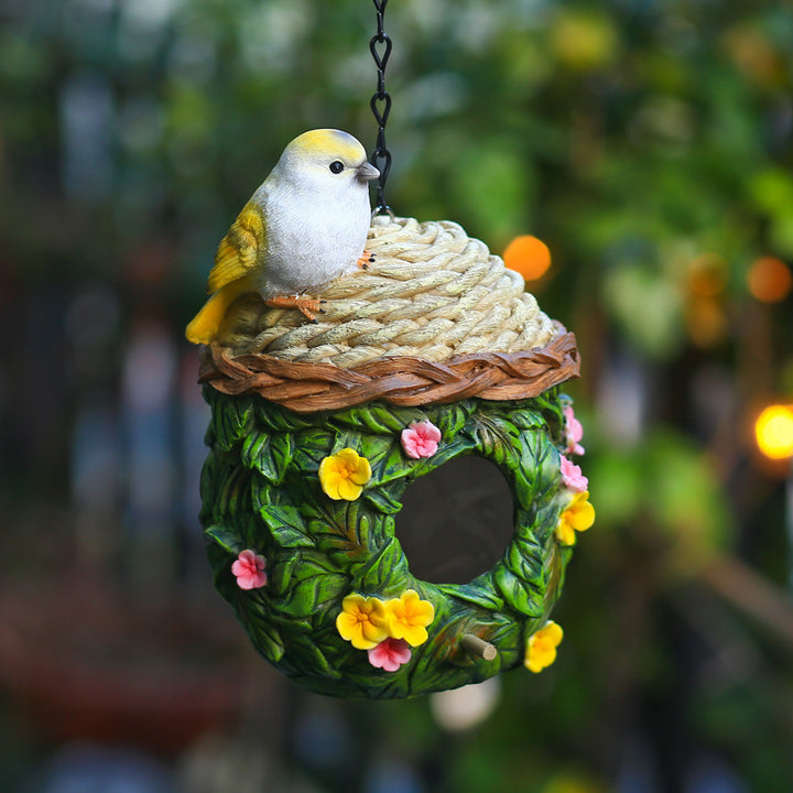 Rustikt Vogelnest i Harz med Elegant Design – Vejrbestandigt, 14,4 cm x 16,5 cm, Ideelt til Haveindretning-4