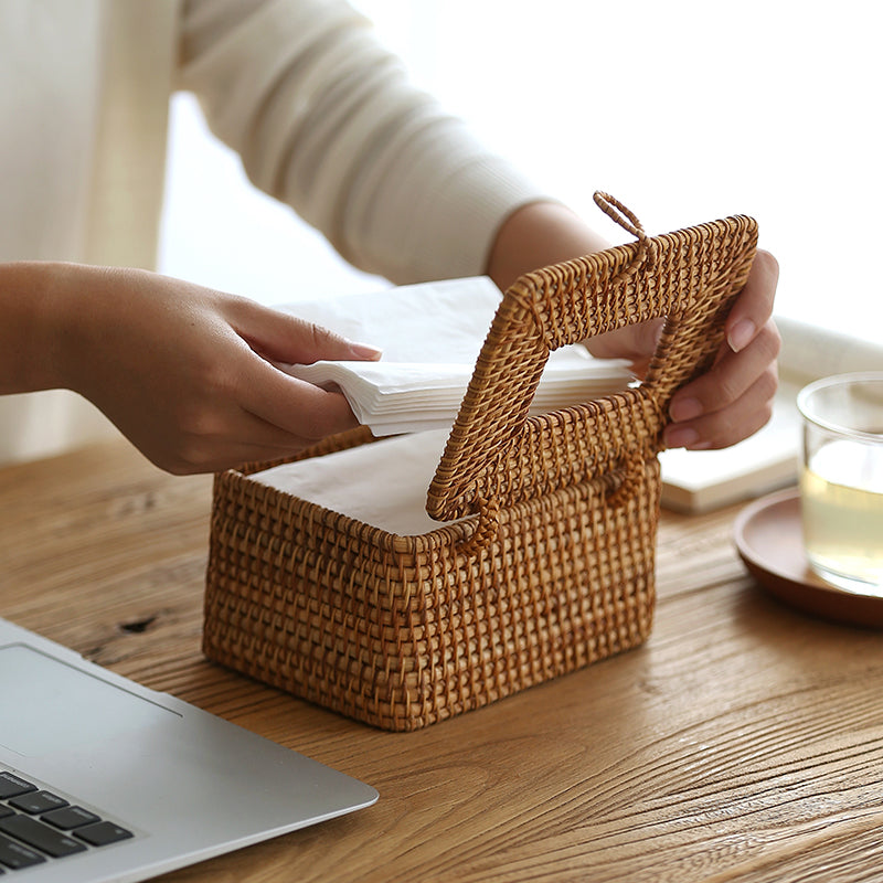 Naturéa - Rattan Tissue Box - Håndvævet elegance med et naturligt touch