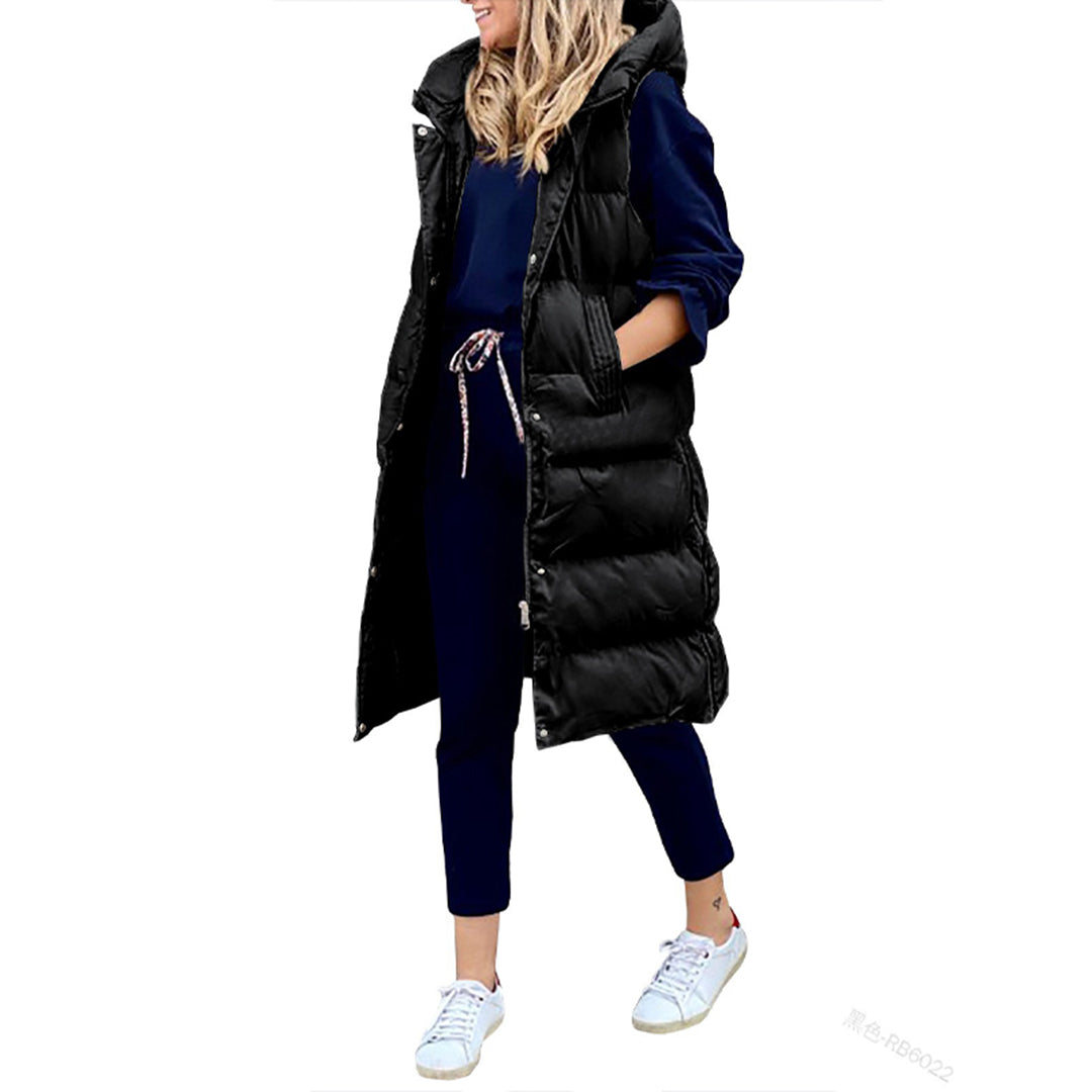 CozyVest - Lang puffer-vest med hætte | Ultimativ og stilfuld beskyttelse mod kulden