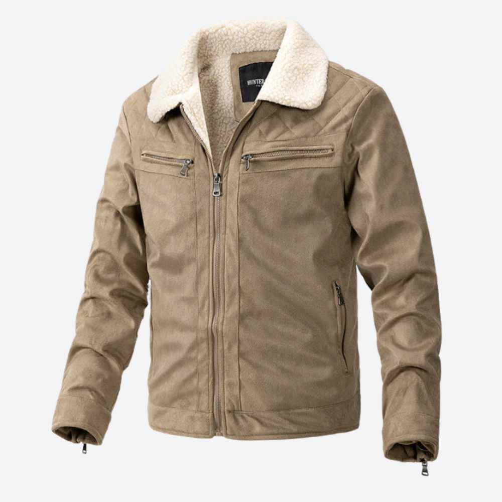VelvetLuxe - sherpajakke i ruskind til mænd | Luksuriøs komfort til kolde dage