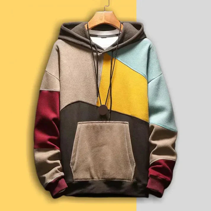 UrbanVogue - Trendy colour block-hættetrøje | Moderne farveaccenter til dit look