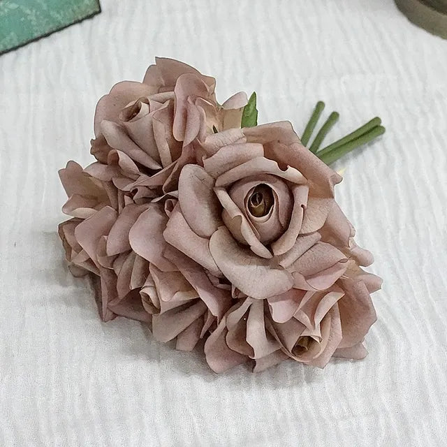 Kunstigt Blomsterbuket i Latex – Elegant 25 cm Buket til Bryllupper og Dekoration, Vedligeholdelsesfri og Holdbar-4