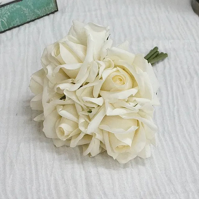 Kunstigt Blomsterbuket i Latex – Elegant 25 cm Buket til Bryllupper og Dekoration, Vedligeholdelsesfri og Holdbar-1