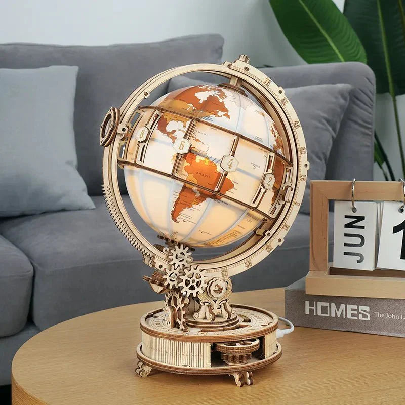 VintageGlow  - Globe Nightlight | Stilfuld belysning med et klassisk verdenskort
