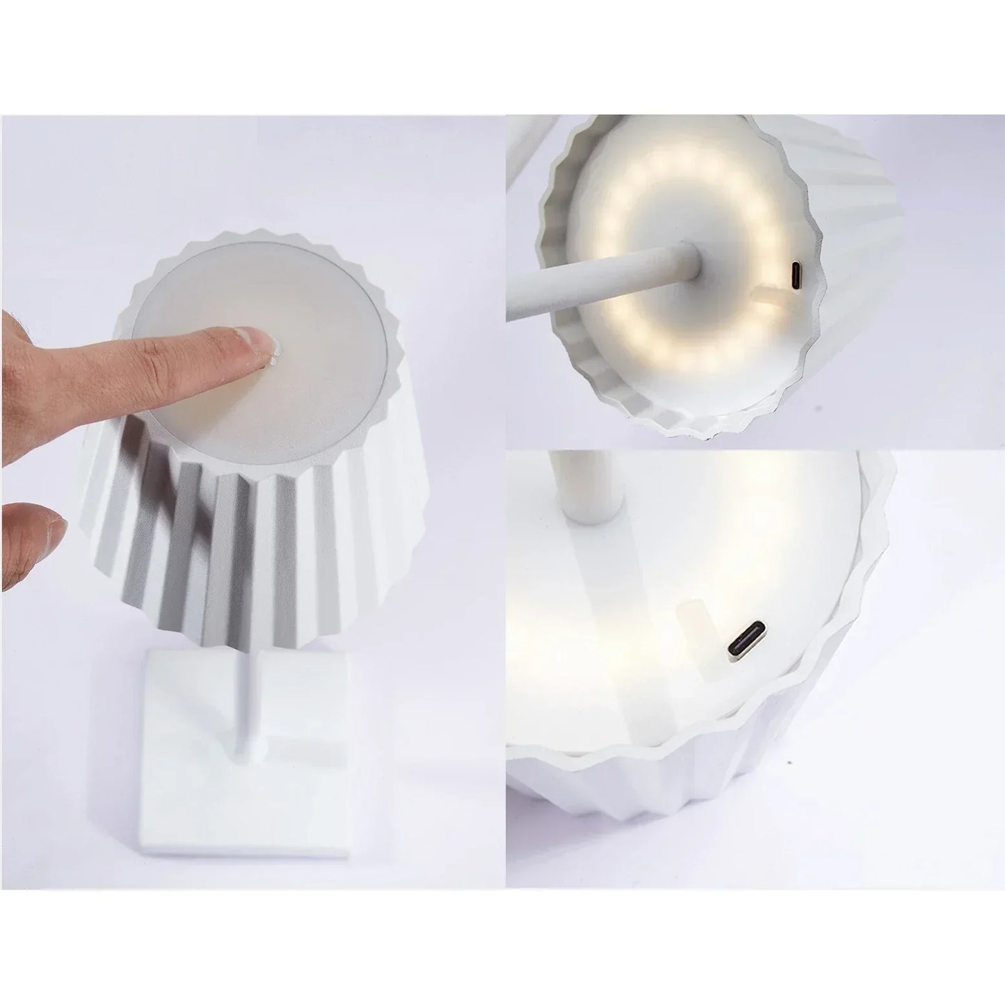 Dimbare Touch Bordlampe – Vandtæt, Genopladelig med Berøringskontrol og Aluminiumlegering, 10x37,5 cm-4