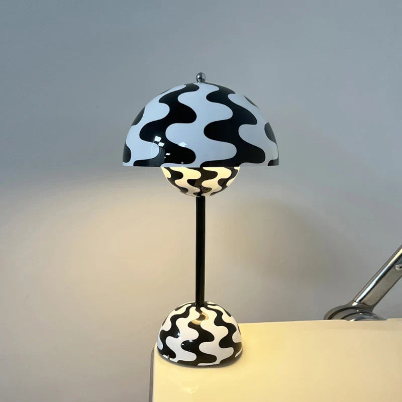 Moderne Draadløse Paddestoel Bordlampe – Dimbart, Snoerfri, Indendørs og Udendørs Belysning, Elegant Design-1