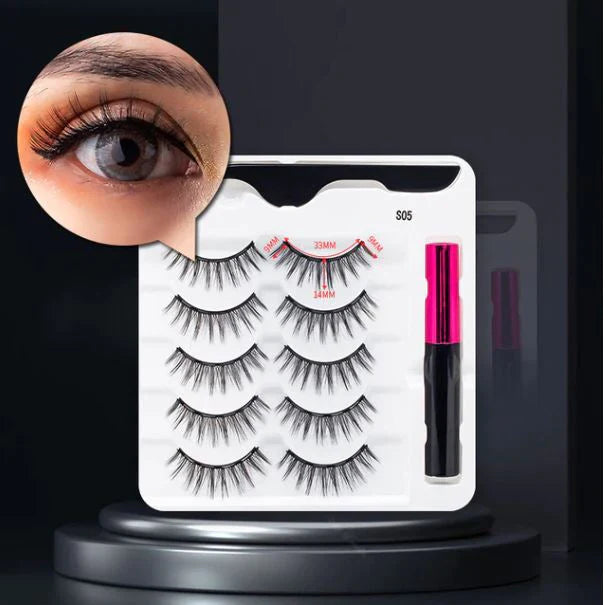 Variant image for Magnetiske Vipper og Vandtæt Eyeliner Sæt – Genanvendelige Vipper med 5 Par, Nem Anvendelse og Langtidsholdbar Effekt-5