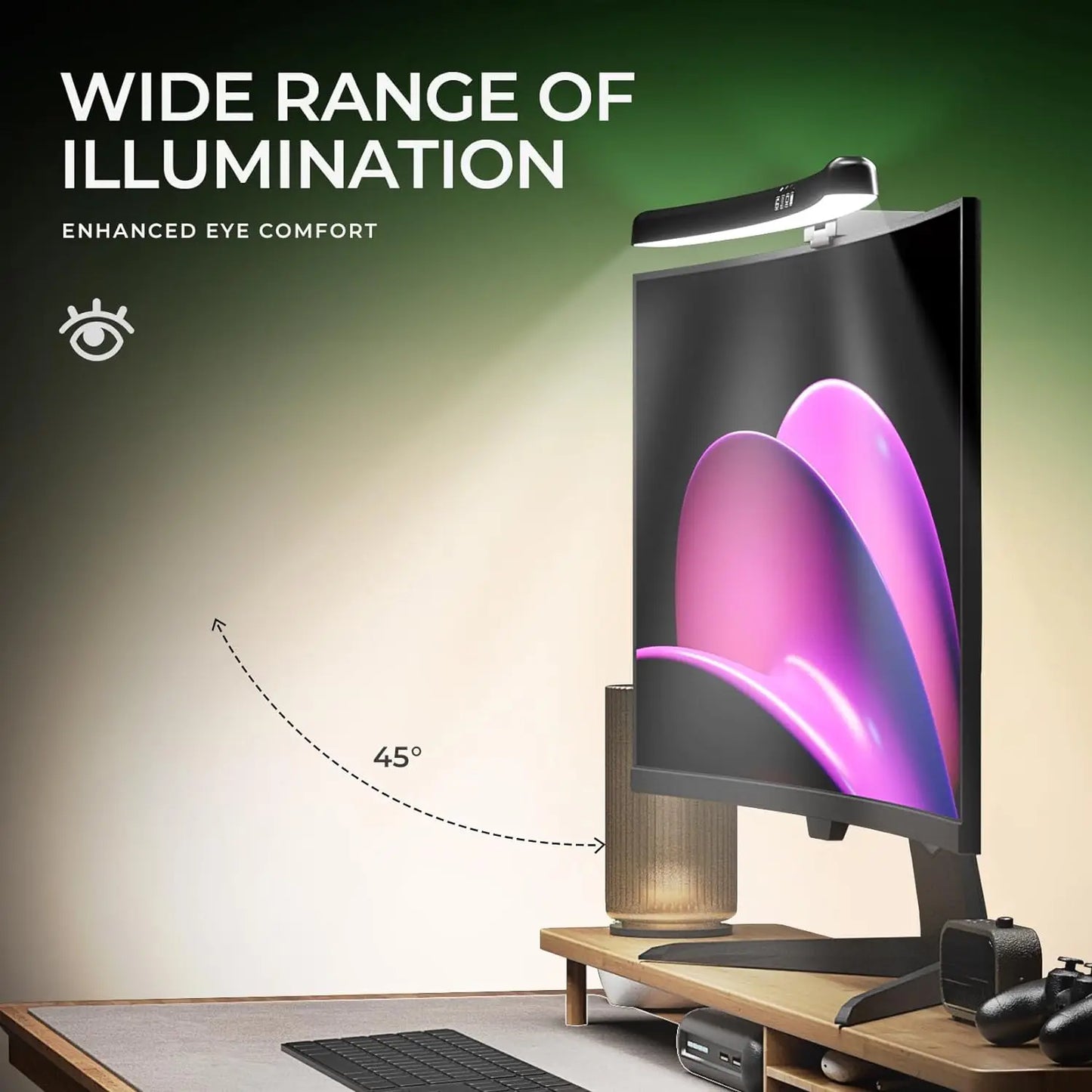Monitor Light Bar Curved with RGB Backlight Computer Screen Lamp Eye Caring Touch Atmosphere Lights For Gaming Room Decoration