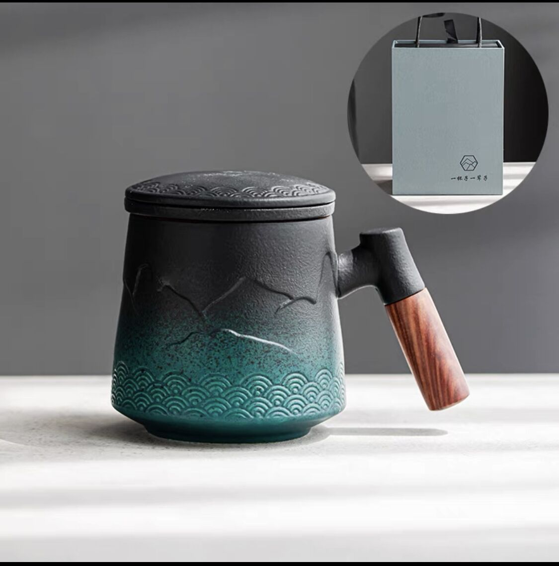 TeaEssence - Keramisk tekop med te-infuser og låg