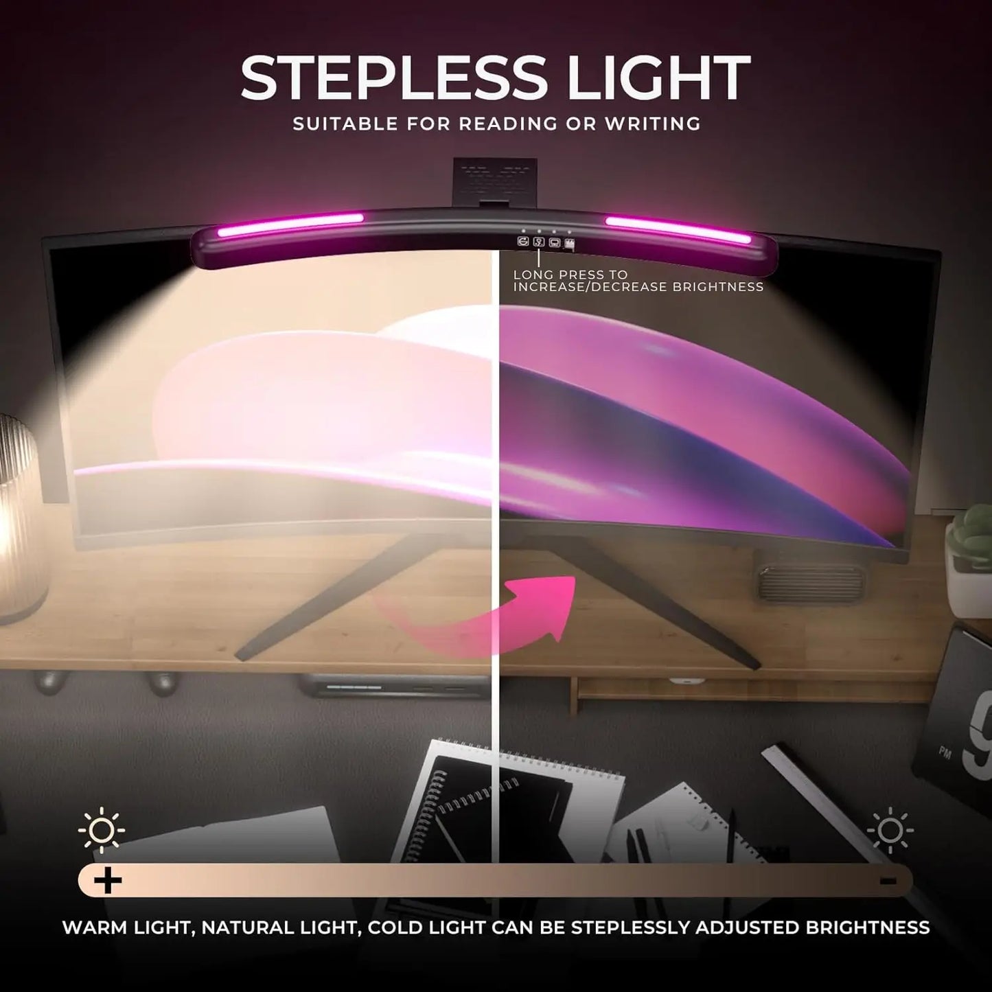 Monitor Light Bar Curved with RGB Backlight Computer Screen Lamp Eye Caring Touch Atmosphere Lights For Gaming Room Decoration