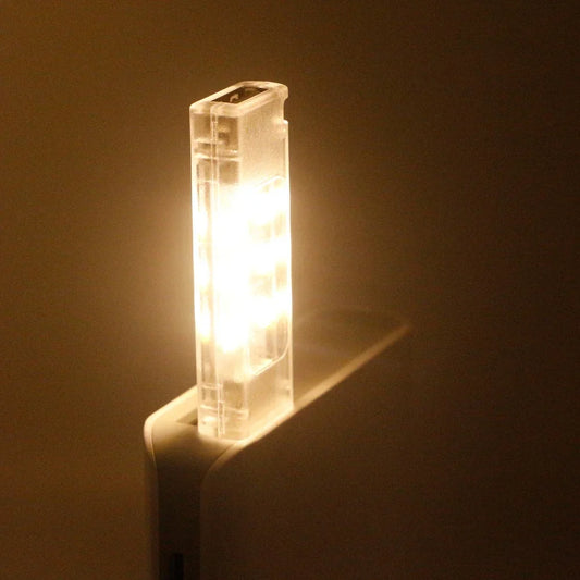 Mini USB LED Boglampe | Bærbar Dobbelt­siddet 12 LED Natlampe