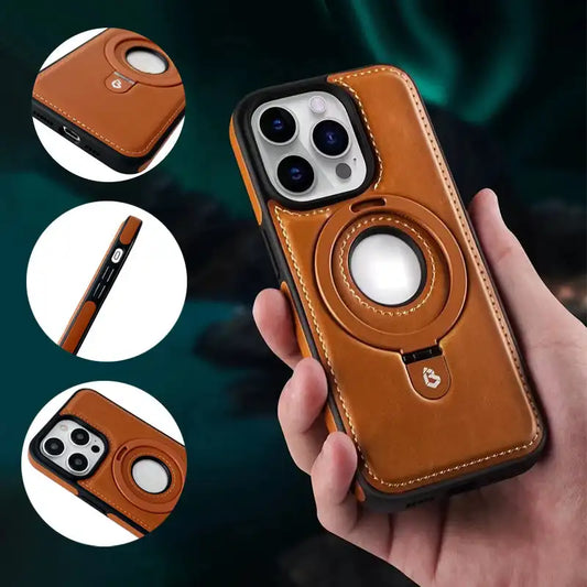LuxoShield - Magnetisk iPhone-etui med usynligt ringstativ