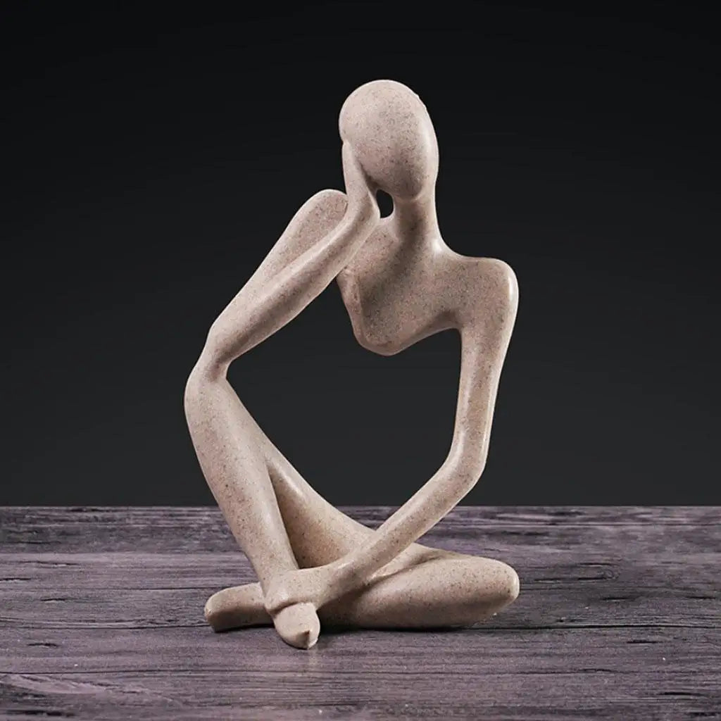 Abstrakt Resin Skulptur til Moderne Indretning – Inspirerende Tænker Figur, 8,5 x 5,5 x 12,5 cm-4