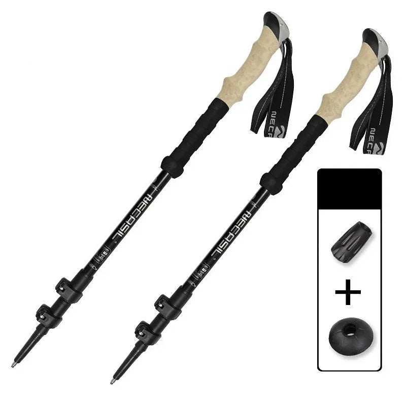 2 stk. Trekking- & Vandrestave | Ultralette & Justerbare | Aluminium med Quick Lock & Anti-Shock