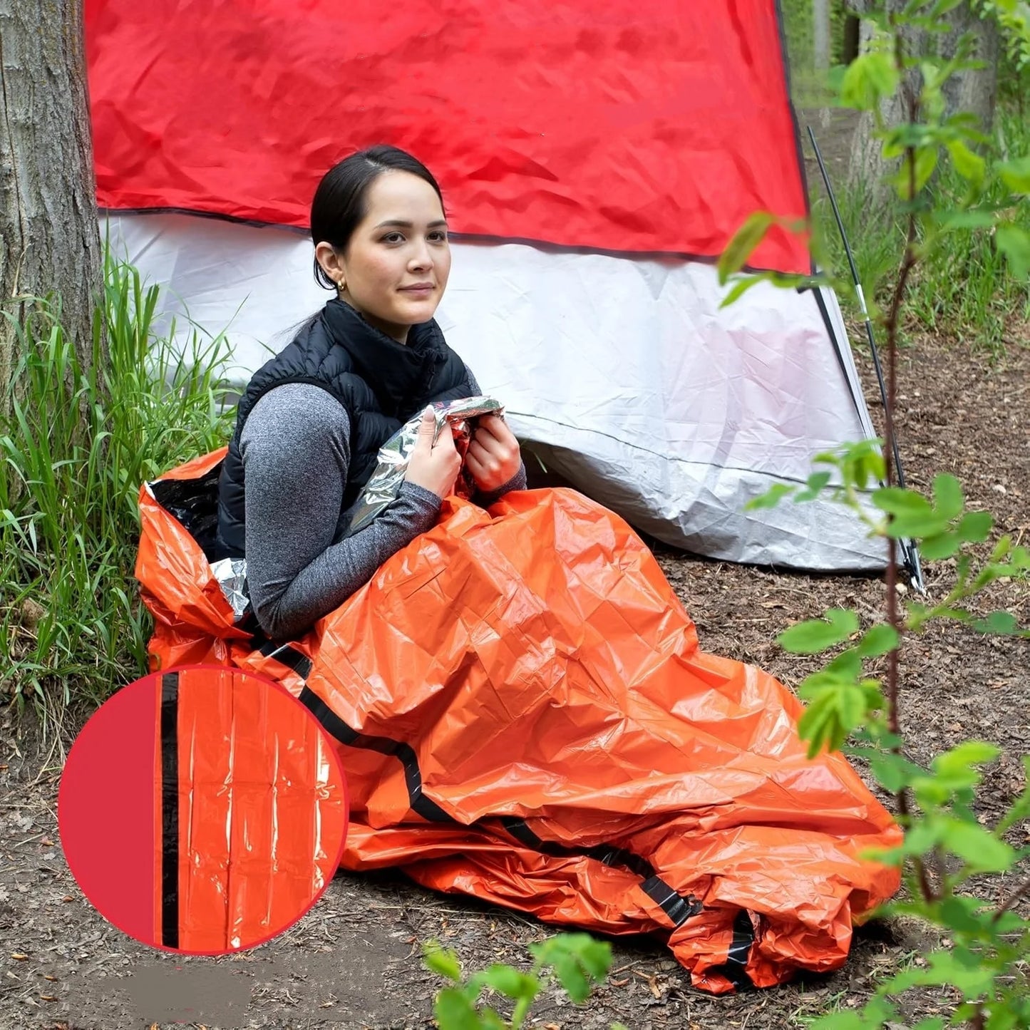 Nødregnponcho med Termisk Dække | Vandtæt & Vindtæt | Survival & Outdoor Udstyr