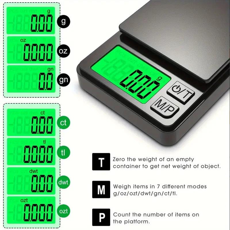 Digital Køkkenvægt 1000 g x 0,1 g – Kompakt Mini Præcisionsvægt med LCD-Skærm og Multifunktionel Tarra-Funktion-5