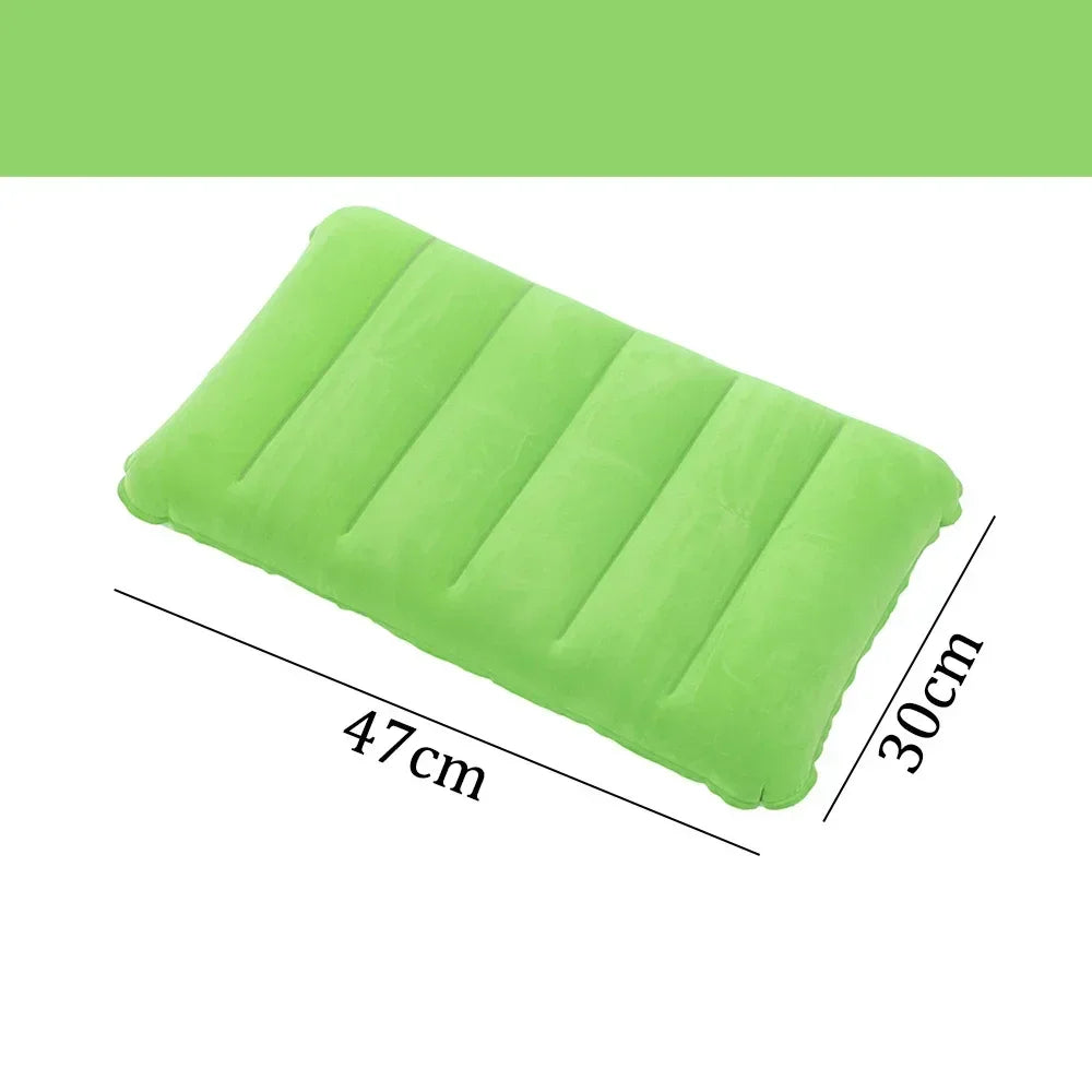 Oppustelig Rejsepude 47×30 cm | Foldbar & Let | Til Camping, Fly & Bil | Komfortabel Nakke- & Rygstøtte