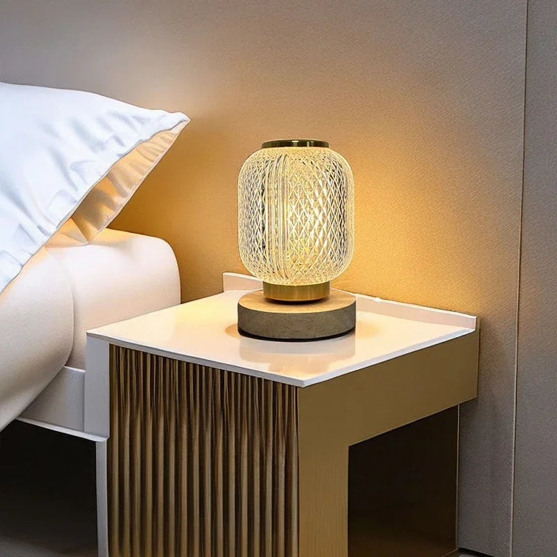 LED Kristal Deklampe med Blødt Lys – USB og Batteri, Elegant Skandinavisk Design til Indendørs Brug-2