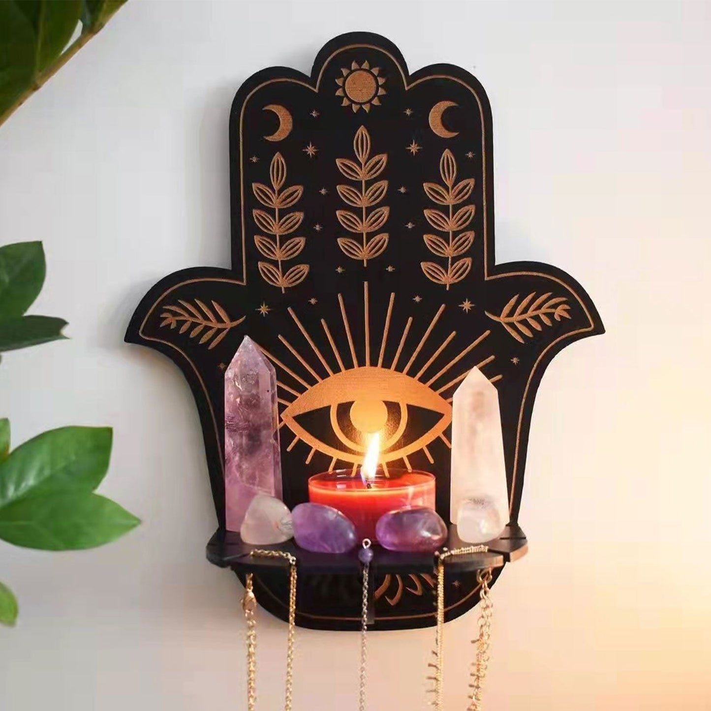 HamsaGlow - Hamsa Hand den beskyttende krystalhylde