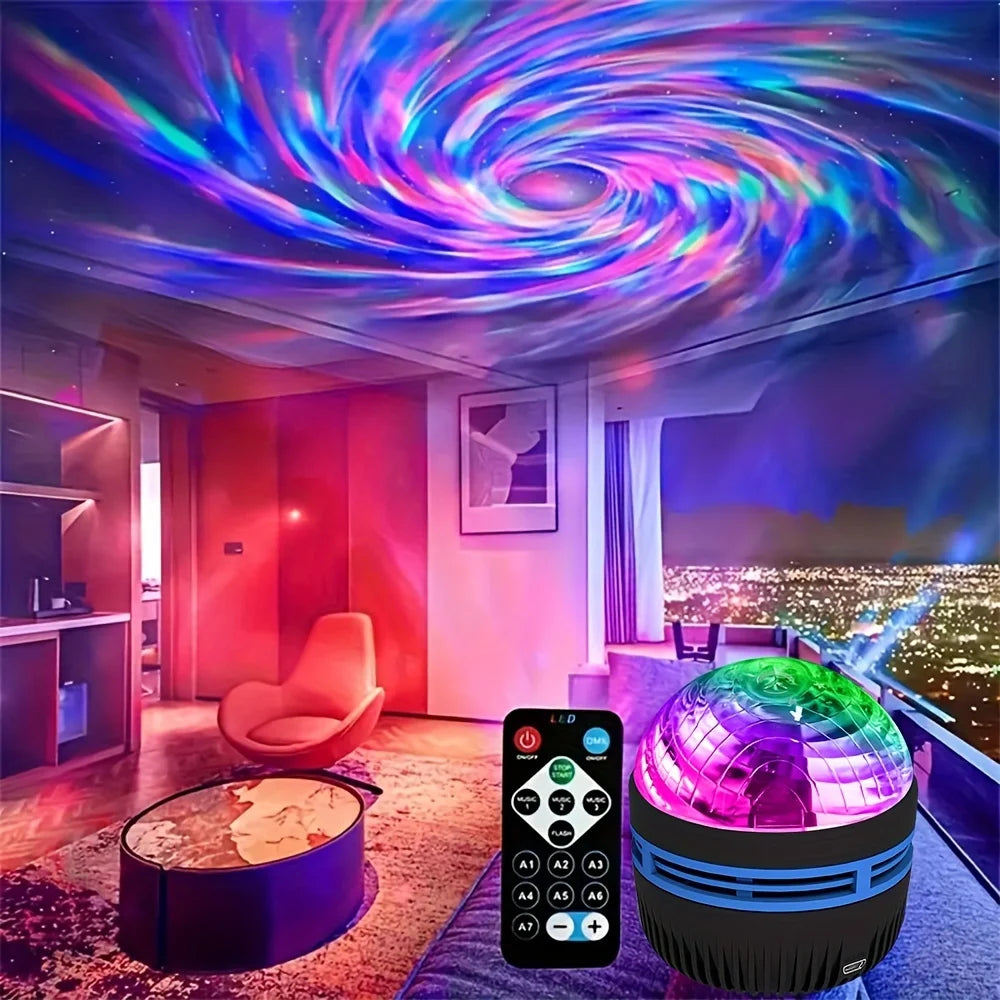 Galaxy Stjernehimmel LED Projektor – USB-drevet med fjernbetjening, natlys & stemningslys