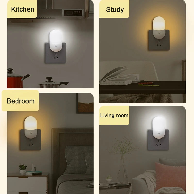 LED Mini Natlampe – Plug-in med Blødt Lys til Børn & Voksne