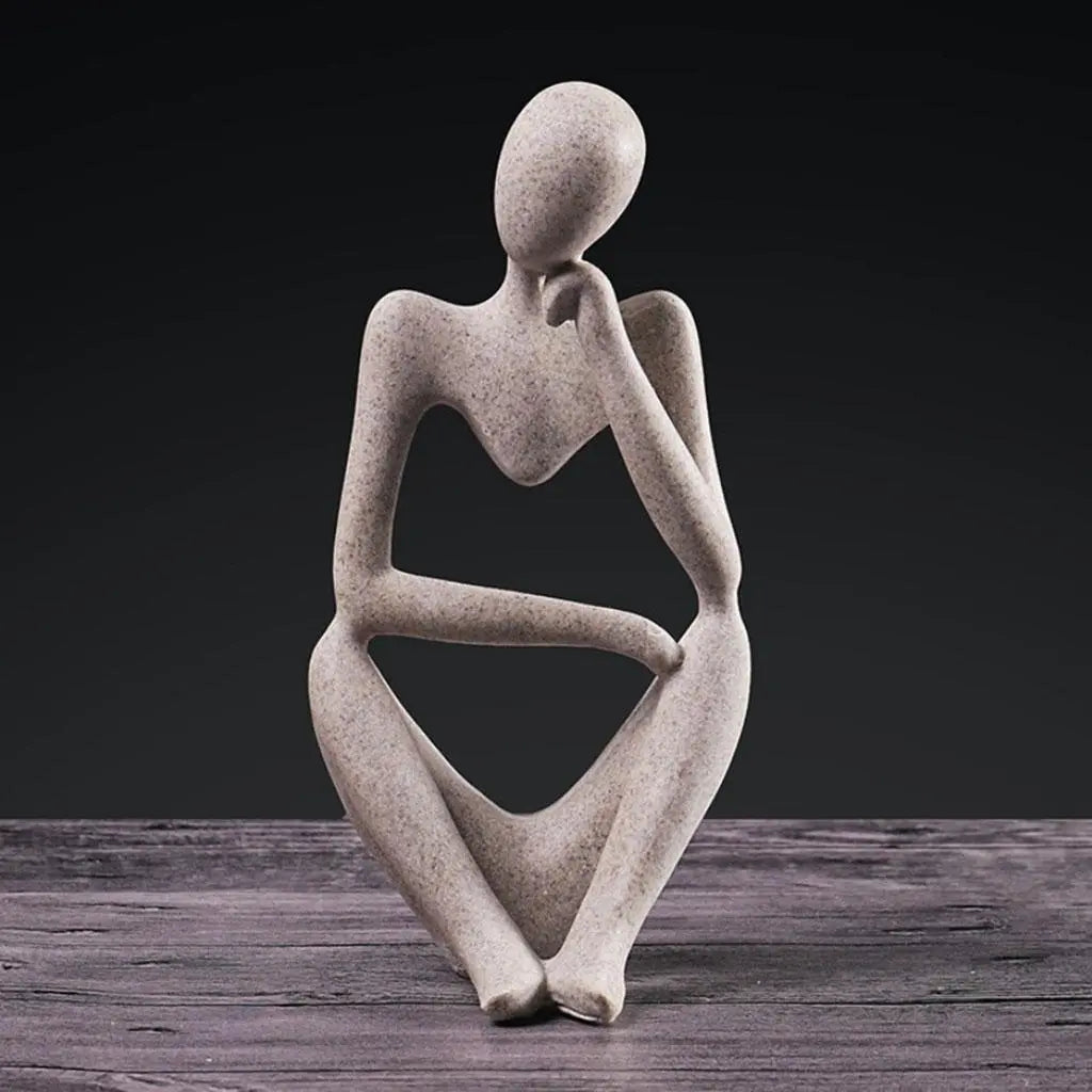 Abstrakt Resin Skulptur til Moderne Indretning – Inspirerende Tænker Figur, 8,5 x 5,5 x 12,5 cm-6