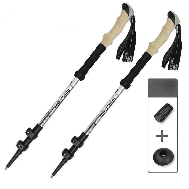 2 stk. Trekking- & Vandrestave | Ultralette & Justerbare | Aluminium med Quick Lock & Anti-Shock